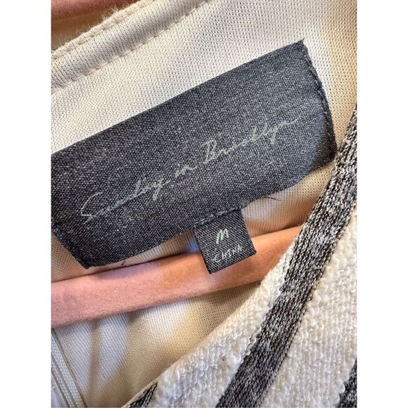 Anthropologie Gray and White Fit and Flare Midi Dress Size Medium - Picture 2 of 3